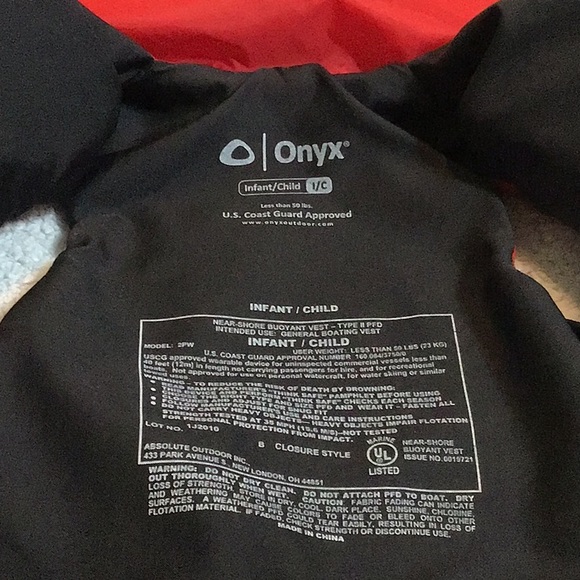 Onyx INFANT/CHILD GENERAL PURPOSE LIFE JACKET - Picture 2 of 5